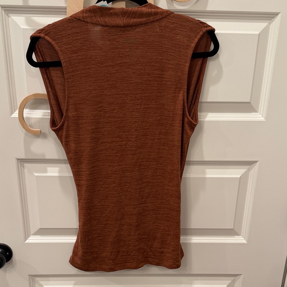 41 Hawthorn Rust Sleeveless Wrap Blouse - Picture 4 of 4